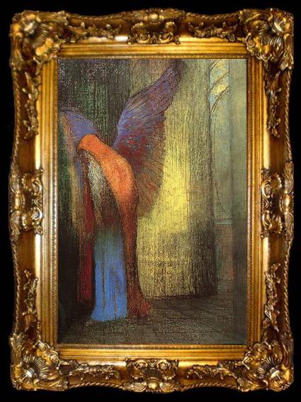 framed  Odilon Redon Winged Old Man with a Long White Beard, ta009-2